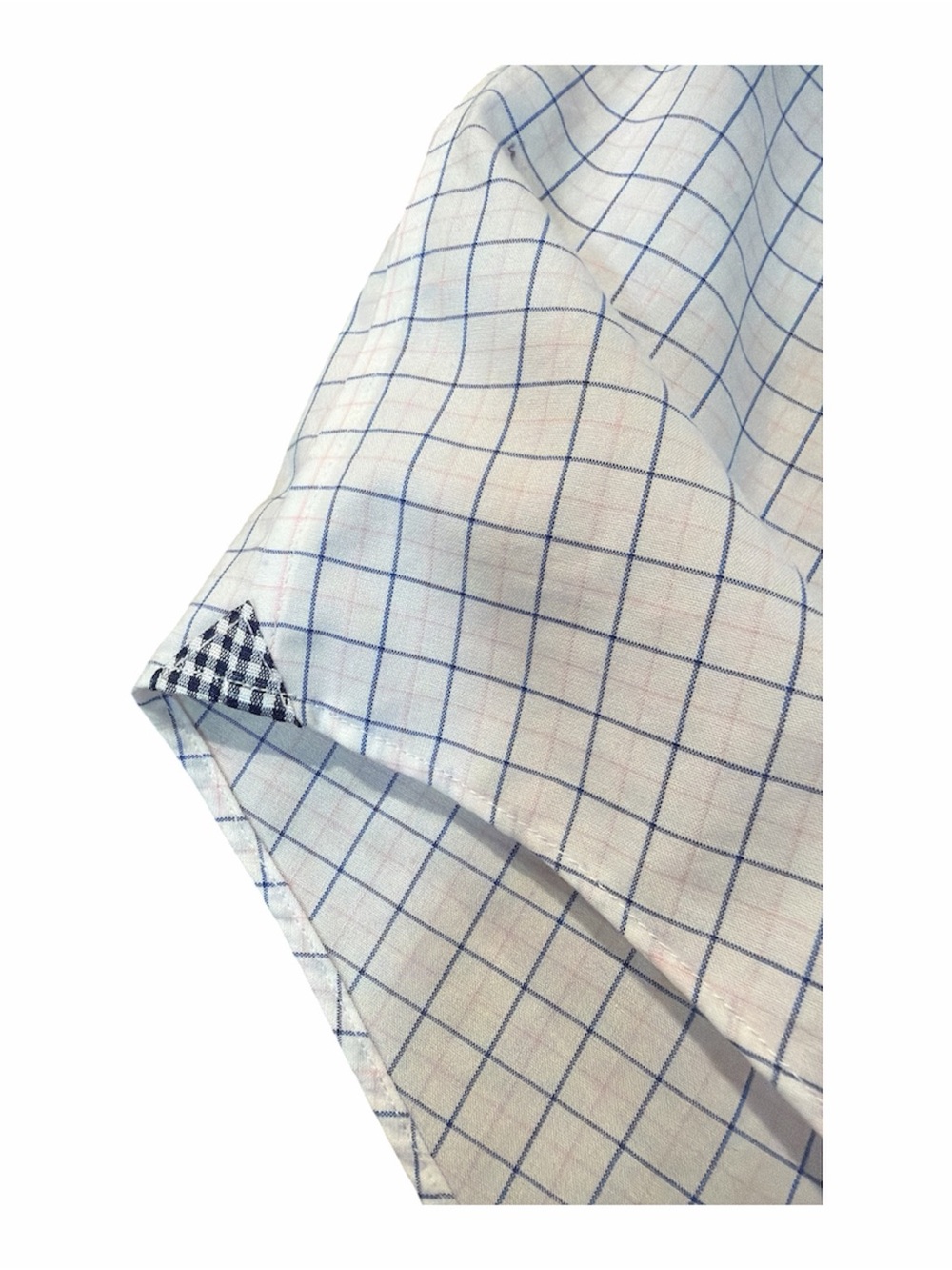 Banana Republic Camden Standard Fit Dress Shirt White Blue Windowpane XL - Picture 7 of 7